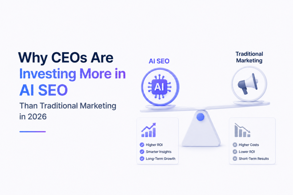 Why CEOs Are Investing More in AI SEO Than Traditional Marketing in 2026 Why CEOs Are Investing More in AI SEO Than Traditional Marketing in 2026